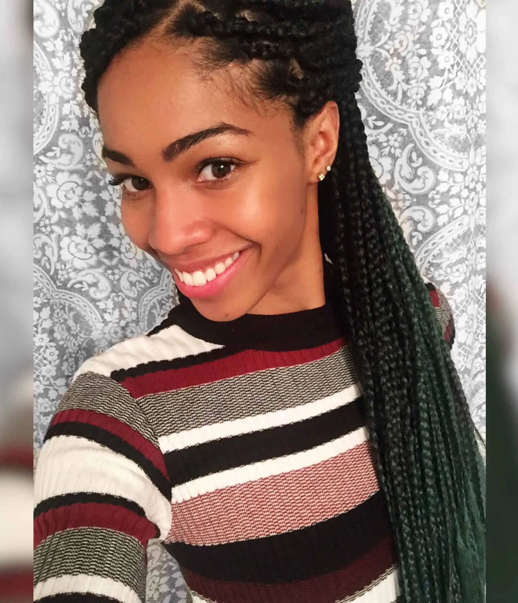 Green Ombre Box Braids Mermaid Hair Comfy Girl With Curls